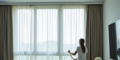 Delicate sheer drape cleaning gheringhap-vic Matty Curtain Cleaning
